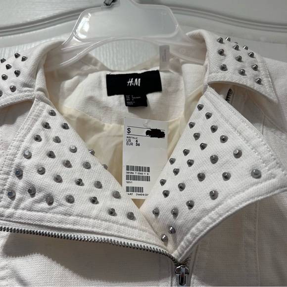 H&M white denim jacket size 6 - Picture 4 of 7